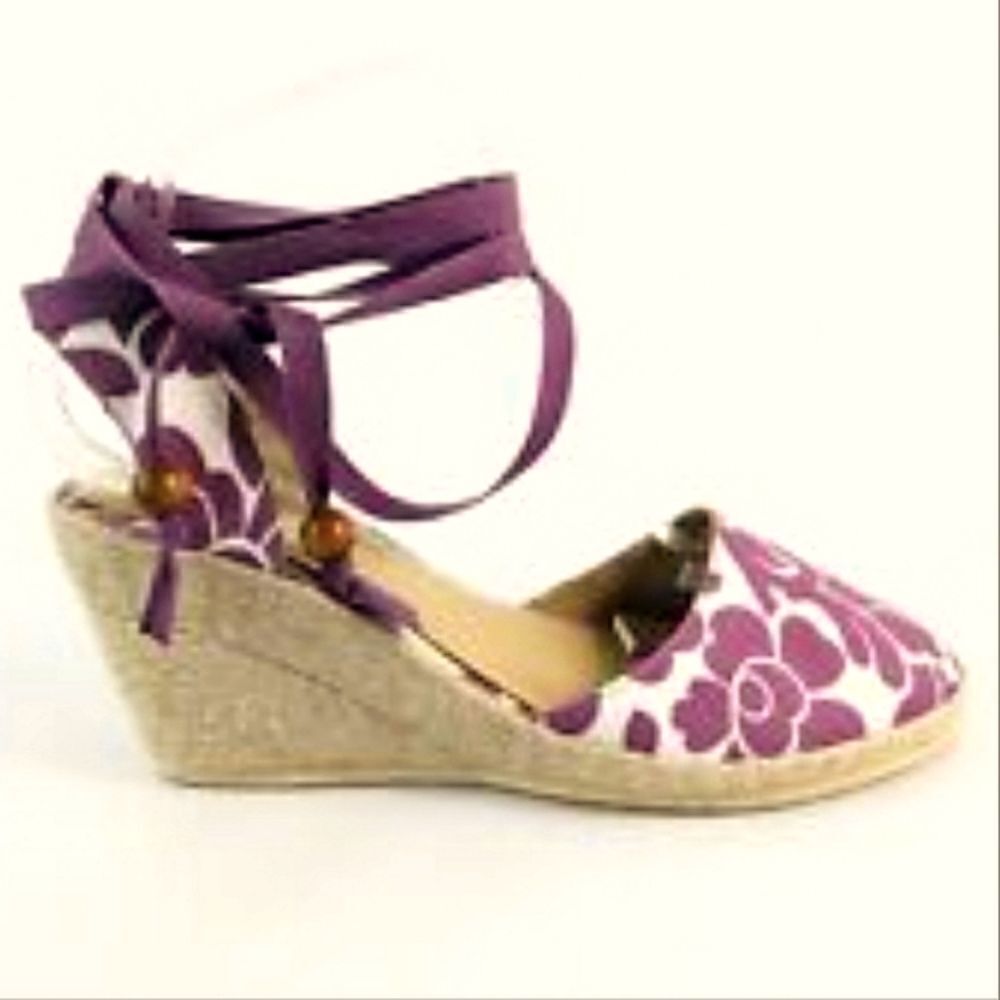 Boden Fabric Floral Wedge Espadrilles